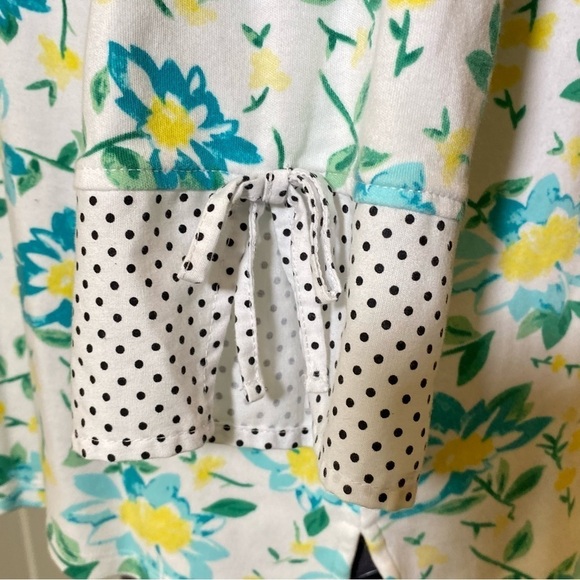 KIM ROGERS CURVY  Plus size 2X Floral knit tee top 3/4 sleeve stretchy pull on - Picture 7 of 8